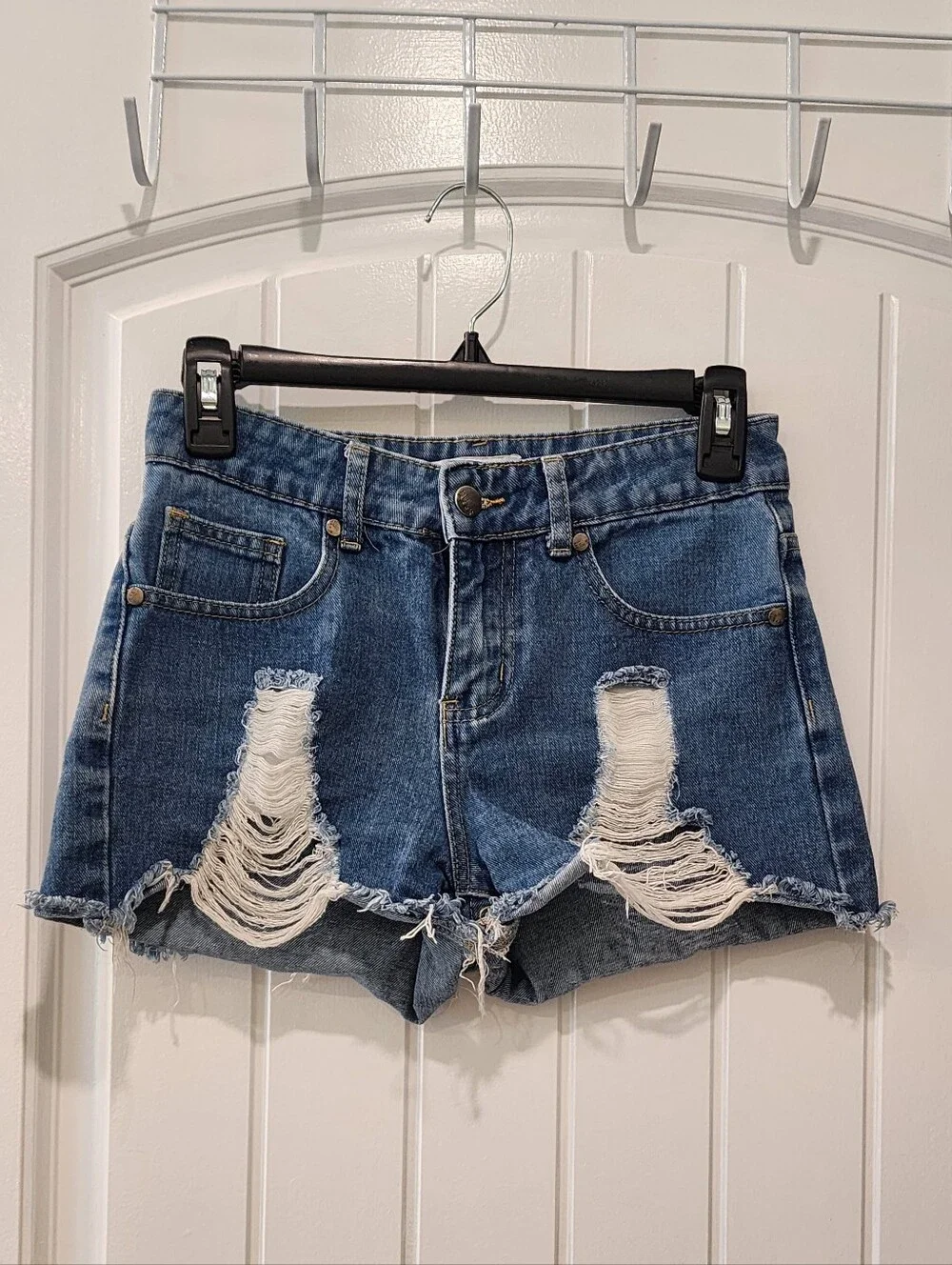 Distressed Denim Cut Off Shorts